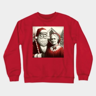 Polar Gothic: Santa & Mrs. Claus' Homestead Portrait Crewneck Sweatshirt